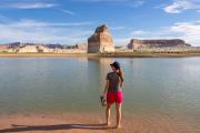 Girl-at-lake-powell-on-shore